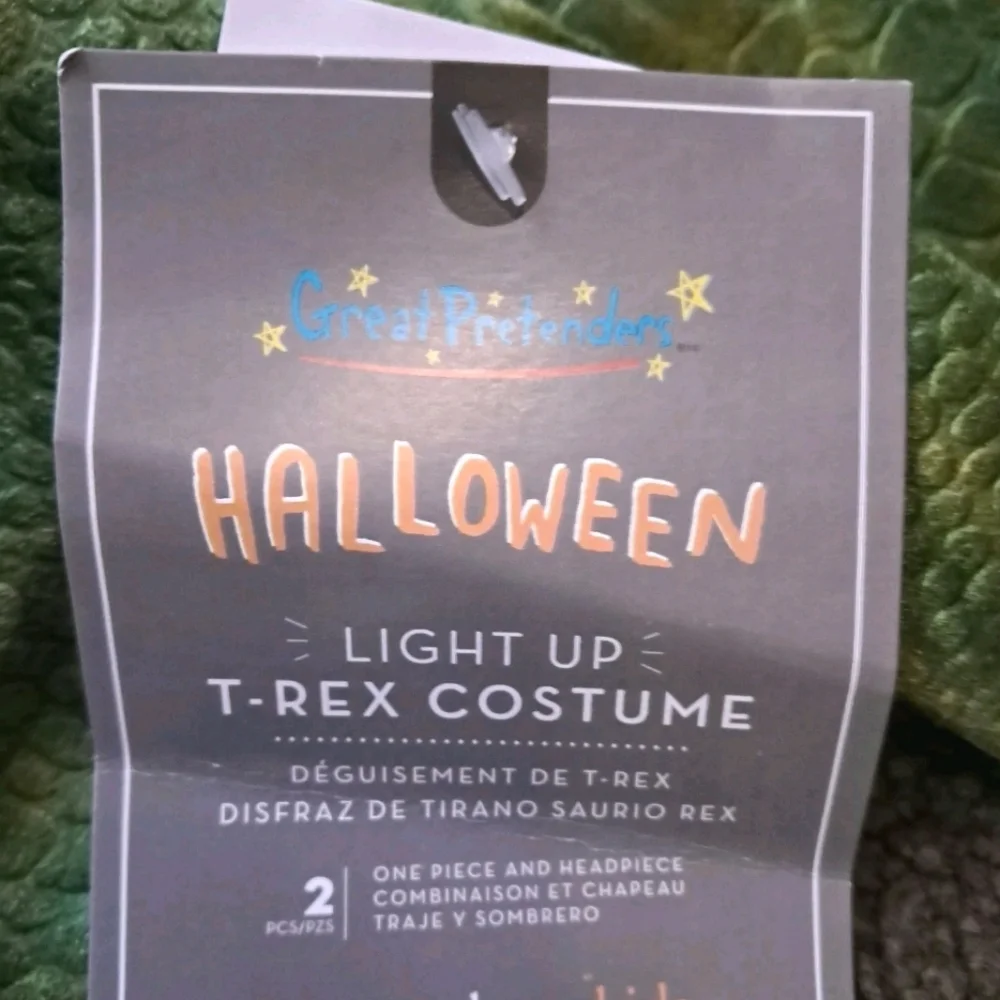 Pottery Barn Kids T-Rex Dinosaur Halloween Costume Size 3T NWT Lights Don't Work